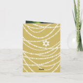 Gold Bar Mitzvah Glitzern Star von David Foto Dankeskarte (Rückseite)