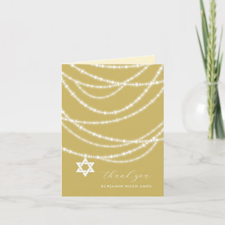 Gold Bar Mitzvah Glitzern Star von David Foto Dankeskarte