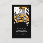 Gold Barber King Black Playing Card Hairlist Visitenkarte (Rückseite)