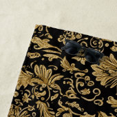 Gold Barock Blumenmuster auf Schwarz Strandtuch (Beispiel)