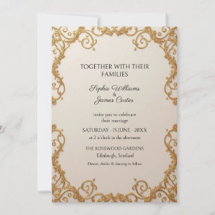 Gold Barock-Rollen Hochzeitseinladung Einladung