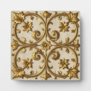 Gold Barock Verzierte Filigranarbeit Fotoplatte