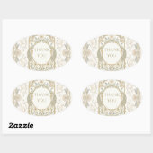 Gold Barocke Danksagung Ovaler Aufkleber (Blatt)