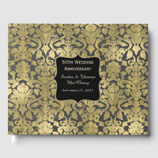 Gold Baroque 50 Jahre Jahrgang Custom Gästebuch