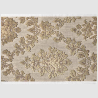 Gold Baroque Damask Pattern Decoupage Paper Seidenpapier