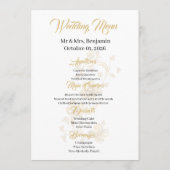 Gold Baroque Floral Script | Elegant Wedding Menu Menükarte (Rückseite)