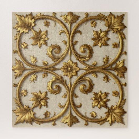 Gold Baroque Ornate Filigree Puzzle (Vertikal)