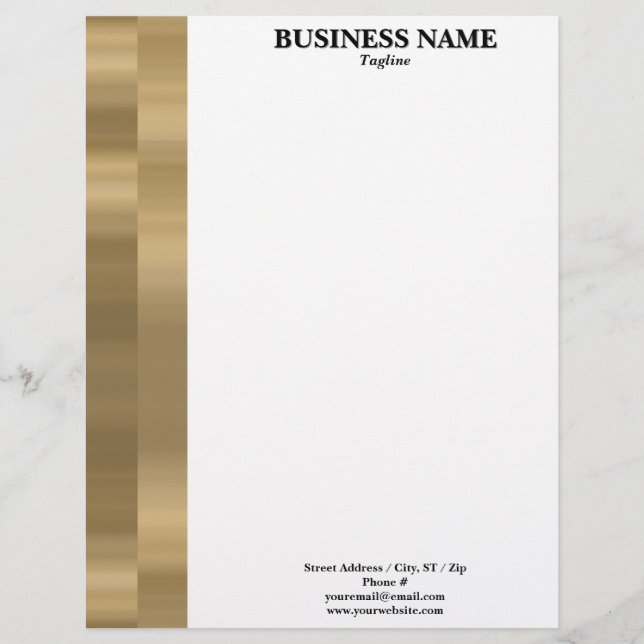 Gold Bars Border Professional Adaptable Briefbogen (Vorderseite)