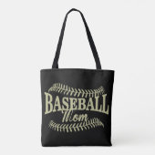 Gold Baseball-Mama auf schwarz Tasche (Rückseite)