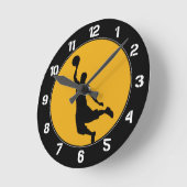 Gold Basketball Circle Numbered Runde Wanduhr (Winkel)