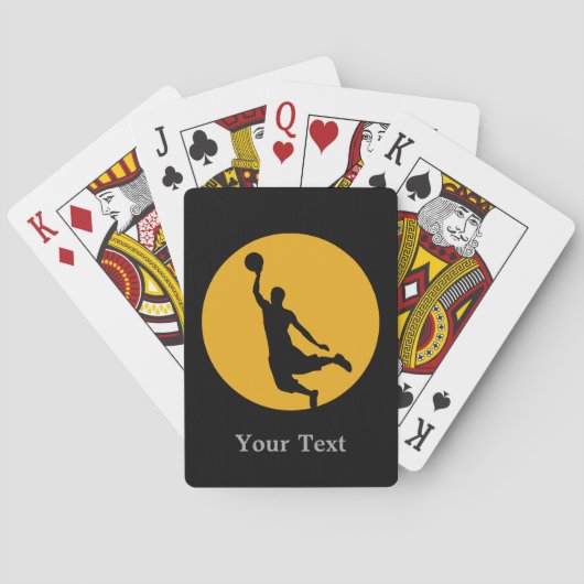 Gold Basketball Circle Personalisiert Spielkarten (Rückseite)