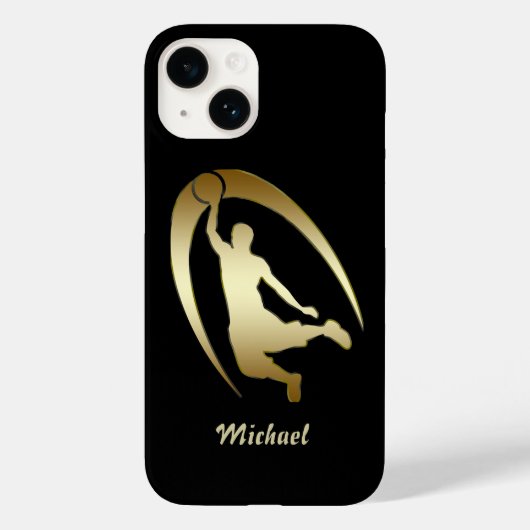 Gold Basketball Player Slam Dunk Case-Mate iPhone Hülle (Rückseite)