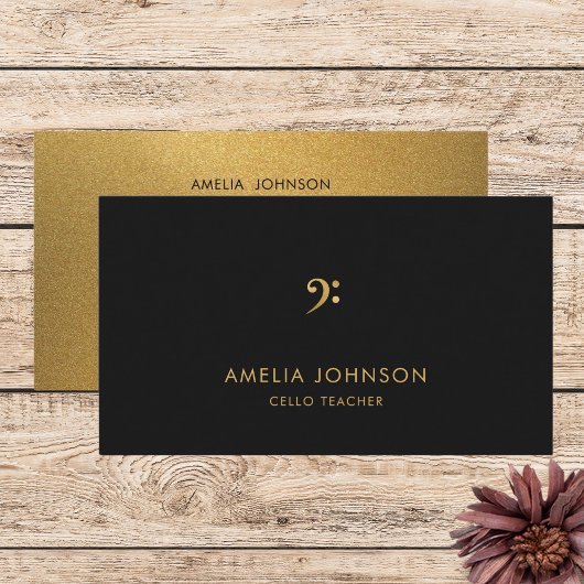 Gold Bass Clef Beruflich Music Teacher Visitenkarte