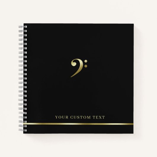 Gold Bass Clef Music Office Lehrer Elegant Notizblock (Vorderseite)