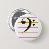 Gold Bass Clef Musiknote Button (Vorne & Hinten)
