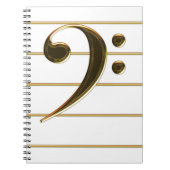 Gold Bass Clef Musiknote Notizblock (Vorderseite)