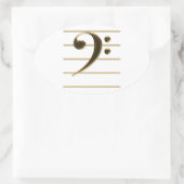 Gold Bass Clef Musiknote Ovaler Aufkleber (Tasche)