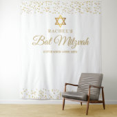 Gold Bat Bar Mitzvah Foto Hintergrund Wandteppich (Beispiel)