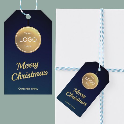 Gold Bauble Christmas Logo Company Geschenk Tag Geschenkanhänger