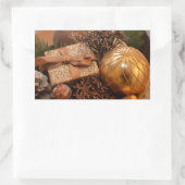 Gold Bauble und Weihnachtsgeschenk Rechteckiger Aufkleber (Tasche)