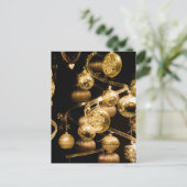 Gold Baubles and Spiral Pattern Postkarte (Stehend Vorderseite)