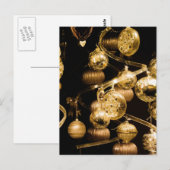 Gold Baubles and Spiral Pattern Postkarte (Vorne/Hinten)