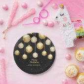 Gold Baubles Christmas Tree Ornaments Party Pappteller (Party)