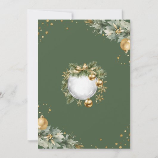 Gold Baubles Ornament Exchange Weihnachtsfest Part Einladung (Rückseite)