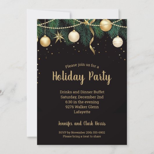 Gold Baubles Weihnachtsbaum (Vorderseite)