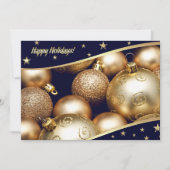 Gold Baubles Weihnachtsfeier Einladung (Vorderseite)