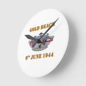 Gold Beach 6th June 1944 Runde Wanduhr (Winkel)