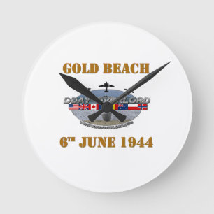 Gold Beach 6th June 1944 Runde Wanduhr