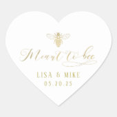 Gold bedeutet Honey-Gastgeschenk Hochzeit Herz-Aufkleber (Vorderseite)