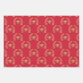 Gold Bee auf hellen Rot Geschenkpapier Set (Vorderseite 3)