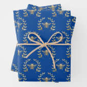 Gold Bee auf Navy Blue Geschenkpapier Set (Beispiel)