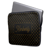 Gold Bee Custom Name Monogram Design Laptopschutzhülle (Vorderseite Links)