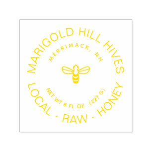 GOLD BEE HONEY ETIKETT BRIEFMARKE FÜR DUNKPAPIER PERMASTEMPEL