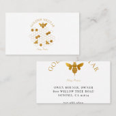 Gold Bee Honeycomb Logo Beekeeper Honey Products Visitenkarte (Vorne/Hinten)