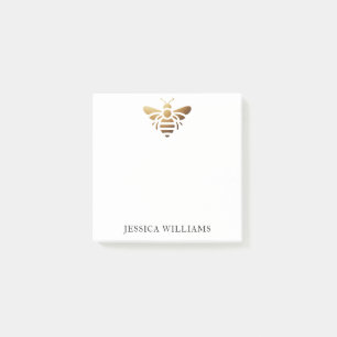 Gold Bee Individuelle Name Personal Post-it Klebezettel