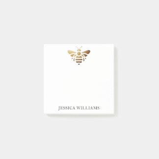 Gold Bee Individuelle Name Personal Post-it Klebezettel
