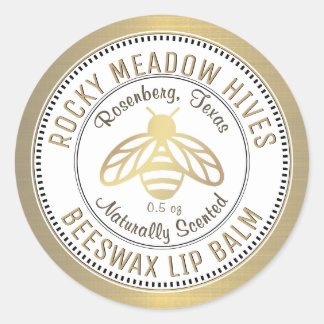 Gold Bee Logo Apiary Hive Product Label Lip Balm Runder Aufkleber