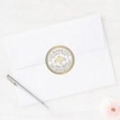 Gold Bee Logo Beekeeper Honey Jar Label Runder Aufkleber (Umschlag)