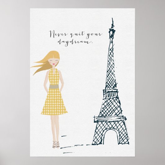 Gold "Beenden Sie Ihren Traum nie" Zitat-Poster Poster (Vorne)