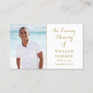 Gold Beerdigung Gedenkgebet Gedicht Fotokarten Visitenkarte