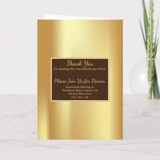 Gold-Beerdigung-Programm Programm (Rückseite)