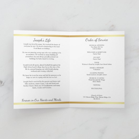 Gold-Beerdigung-Programm Programm (Innenseite)