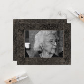 Gold-Beerdigungserinnerung Foto Karte (Vorderseite/Rückseite Beispiel)