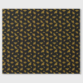 Gold Bees Wrapping Paper Geschenkpapier (Flach)