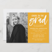 Gold | Beifall zur Grand Script Graduation Party Einladung (Vorderseite)
