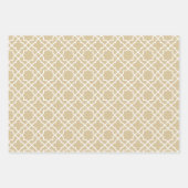 Gold Beige Arabesque Muster Geschenkpapier Set (Vorderseite 2)